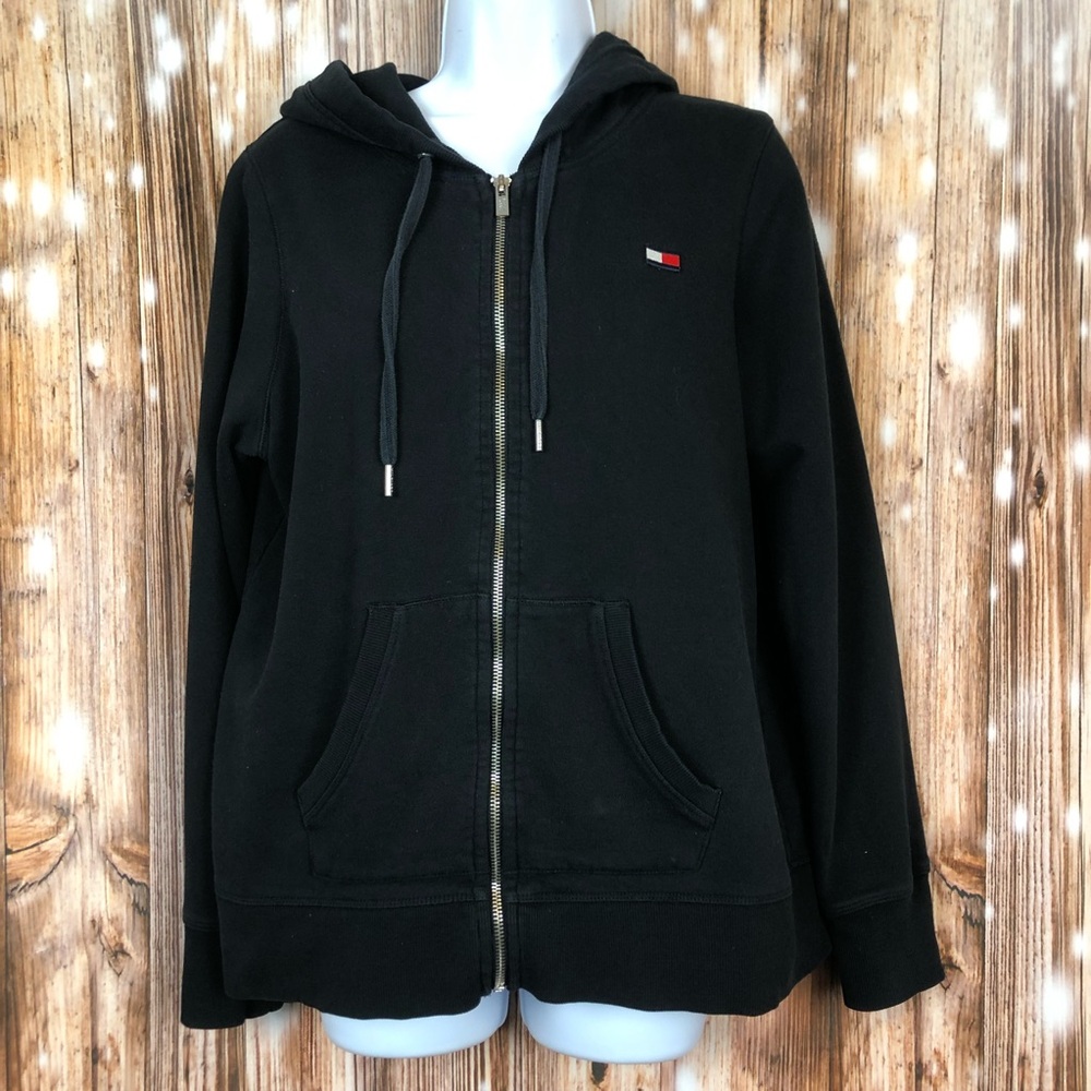 Tommy Hilfiger Sport Black Zip Up Hoodie - Picture 1 of 9